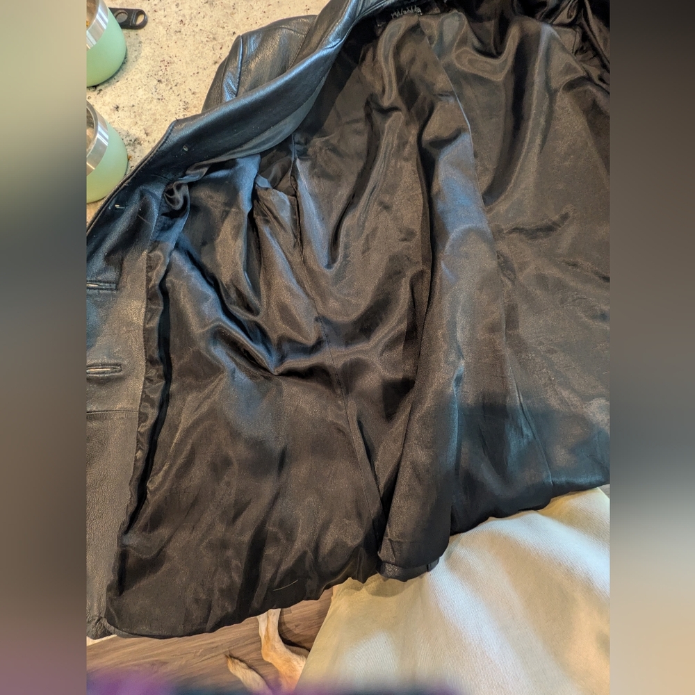 Wilsons Leather Pelle Studio Black Genuine Leather Jacket Button Front XL - Picture 4 of 11